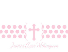 Modern Christening Pink Thank You Cards