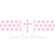 Modern Christening Pink Thank You Cards