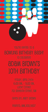 Bowling Party Numbered Paprika Invitations