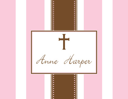 Blue Stripe Cross Thank You Cards