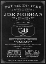 Chalkboard Surprise 50th Birthday Invitations