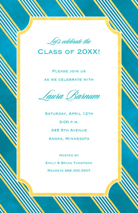 Always True Gold Blue Invitations