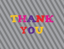 Modern Grey Stripe Thank You Cards