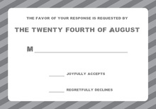 Modern Grey Stripe RSVP Cards