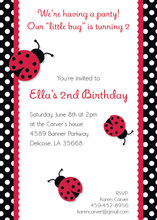 Lovely Polka Dot Lady Bugs Invitation