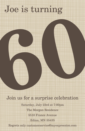 Turning 60 Fancy Red Birthday Invitations