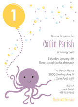 Purple Octopus Birthday Invitations