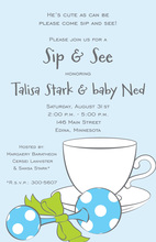 Sip And See Blue Invitations