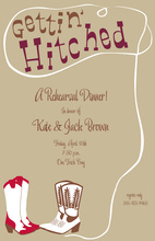 Western Hitched Khaki Invitations