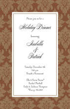 Formal Gold Damask Frame Modern Party Invitations