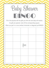 Gold Glitter Graphic Stars Baby Shower Bingo Game