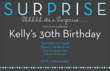 Faux Chalkboard Sign Surprise Party Invitations