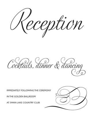 Black Script Flourish Date Frame Invitation