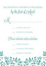 Elegant Floral Filigree Turquoise RSVP Cards