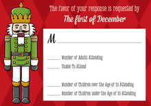 Nutcracker on Red Harlequin RSVP Cards