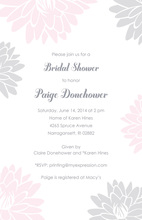 Simplistic Modern Floral Grey Pink Invitations