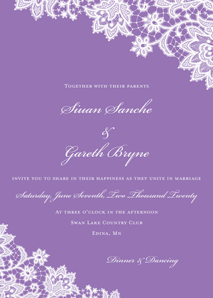 French Lilac Floral Lace Enclosure Cards