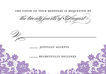 French Lilac Floral Lace Enclosure Cards