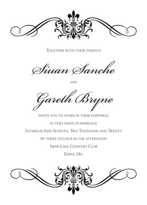 Brown Victorian Ornamental Flourish Invitations