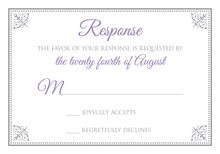 Purple Border Designed RSVP Cards