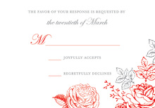 Stylish Rose Peony Floral RSVP Cards