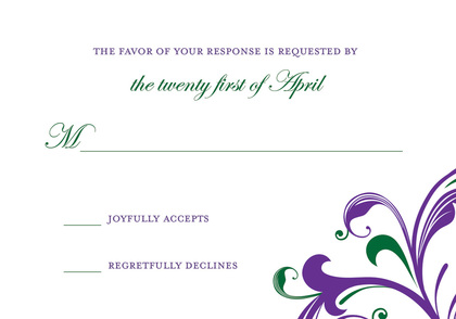 Modern Swirls Scrolls Green Border Invites