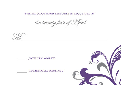 Stylish Formal Swirls Scrolls Wedding Invitations