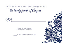 Navy Filigree Ornament RSVP Cards