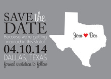 Silhouette Texas Couple Shower Invitations