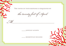 Red Coral Mint Frame RSVP Cards