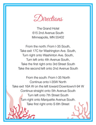 Cyan Red Coral RSVP Cards