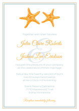 Orange Starfish Blue-Grey Khaki Invitations