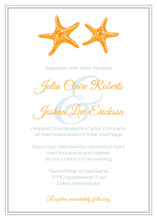 Orange Starfish Wedding Shower Invitations