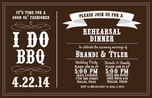 Aqua Wood Grain Border BBQ Patio Invitations