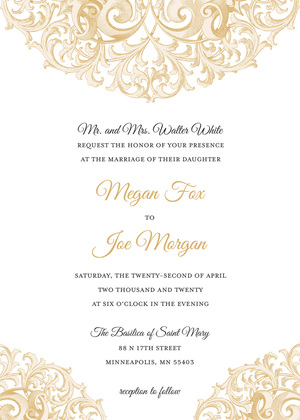 Victorian Revival Gold RSVP Cards