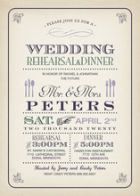 Vintage Dinner Rustic Looks Wedding Party Invitations