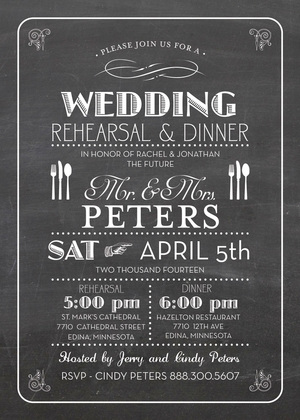 Vintage Dinner Rustic Looks Wedding Party Invitations