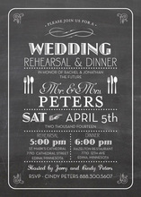 Modern Solid Black Chalkboard Dinner Party Invitations