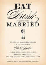 Eat, Drink, and Soon To Be Married Pink Bridal Invites