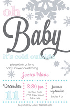 Oh Baby It's Cold Outside Snowflakes Invitation