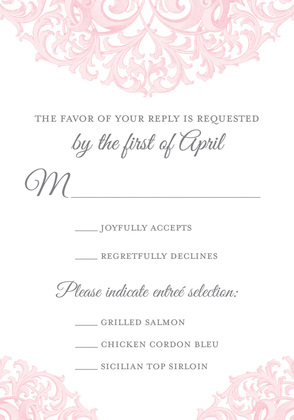 Victorian Revival Purple RSVP Cards