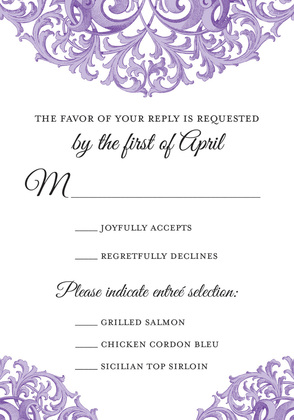 Victorian Revival Pink RSVP Cards