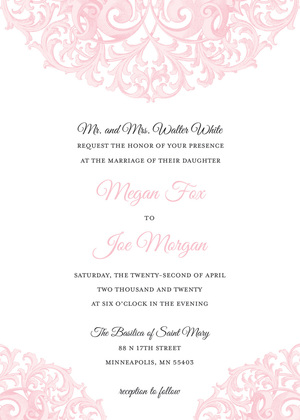 Formal Victorian Design Revival Purple Invitations