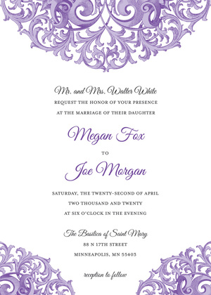 Victorian Revival Purple RSVP Cards