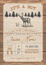 Rustic Woodland Buck Winter Baby Shower Invites