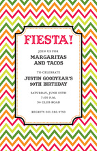 Bright Multicolored Fiesta Chevrons Invitations