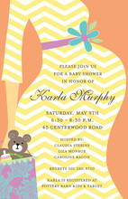 Mint Chevron Mommy-To-Be Baby Shower Invitations