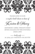 Black Damask Header-Footer Motif Invitations