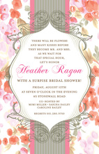 Pretty Burlap Roses Chalkboard Style Invitations