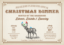 Playful Reindeer Winter Scene Invitations